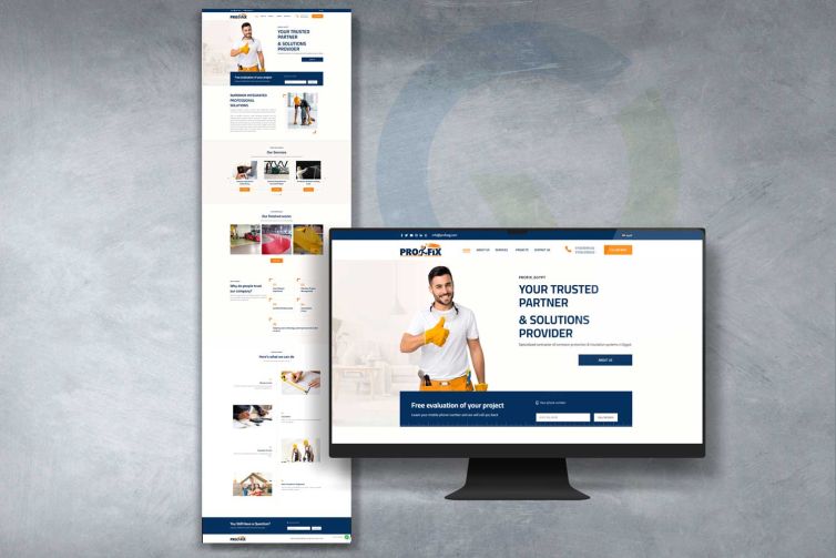 تصميم موقع الكتروني لشركة بروفكس