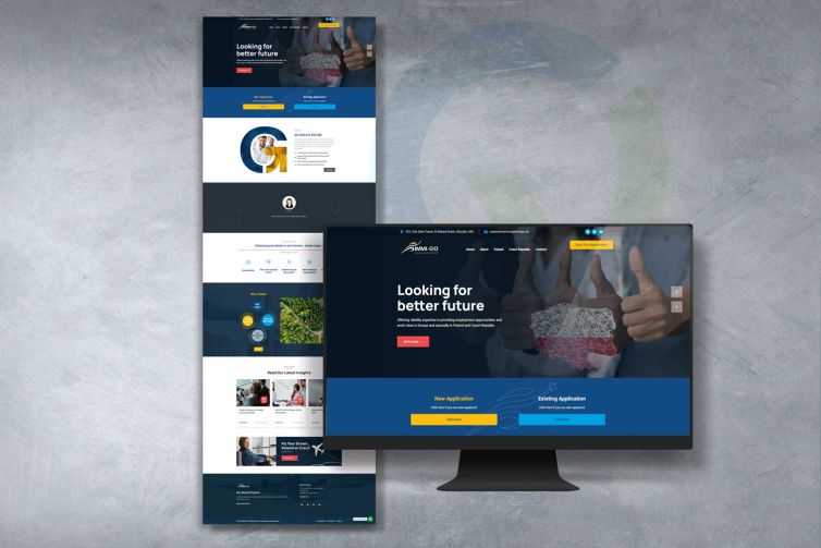 تصميم موقع الكتروني وهوية بصرية لشركة immi-go